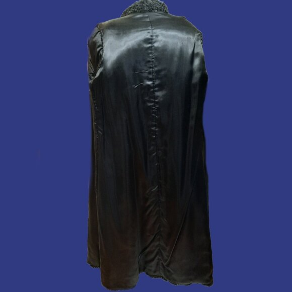 Vintage Black Persian Lamb Fur Coat 1940s 1950s Womens Size XS Mid Calf - Picture 14 of 14